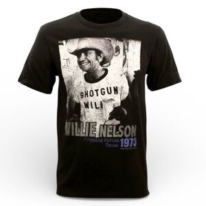 Willie Nelson Shotgun Willie Tee Jim Marshall Clothing Black Small NWT